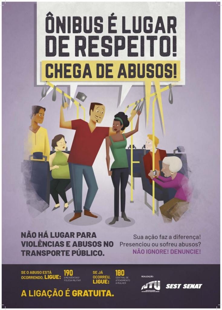 Assédio: Campanha nacional de prevenção da violência contra mulher e da importunação sexual no transporte coletivo orienta passageiros a denunciar abusos