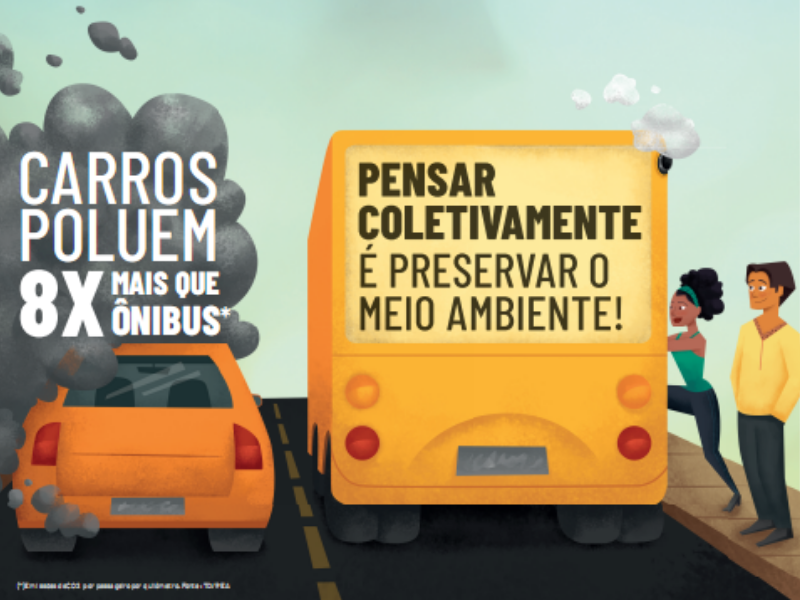 empresas de ônibus urbano de todo o país estão promovendo, durante todo o mês de junho, a ação “Deixe o carro em casa = Deixe a poluição em casa”